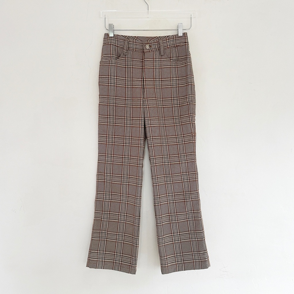 No. 6 brown oxford plaid pant trouser tuesday store la garconne S